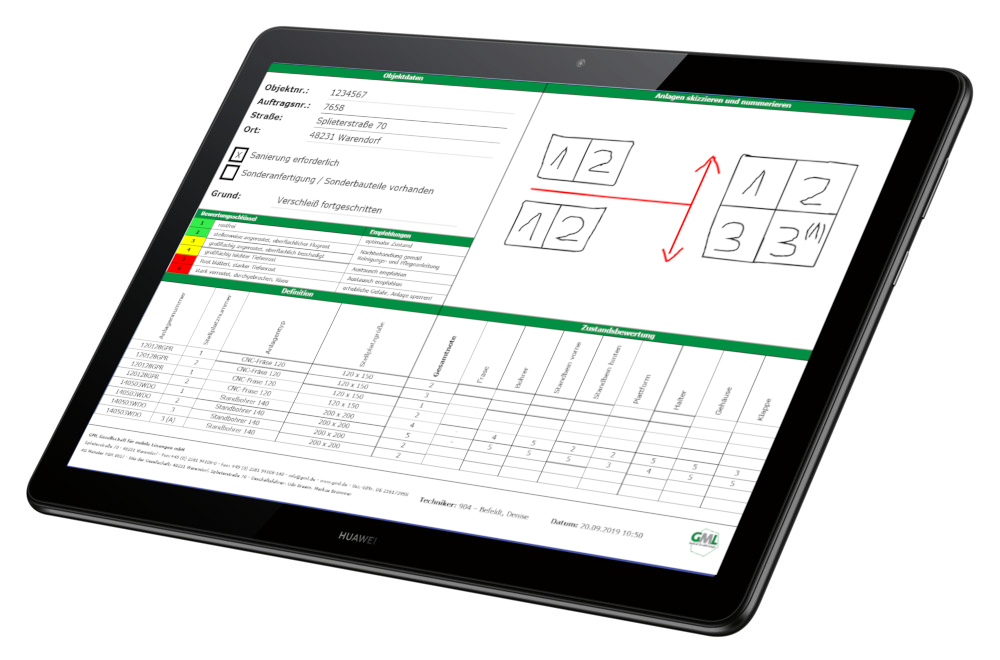 Das digitale Aufnahmeformular für eine optimierte Zustandsbeurteilung von Anlagen via 2Bmobil*Service